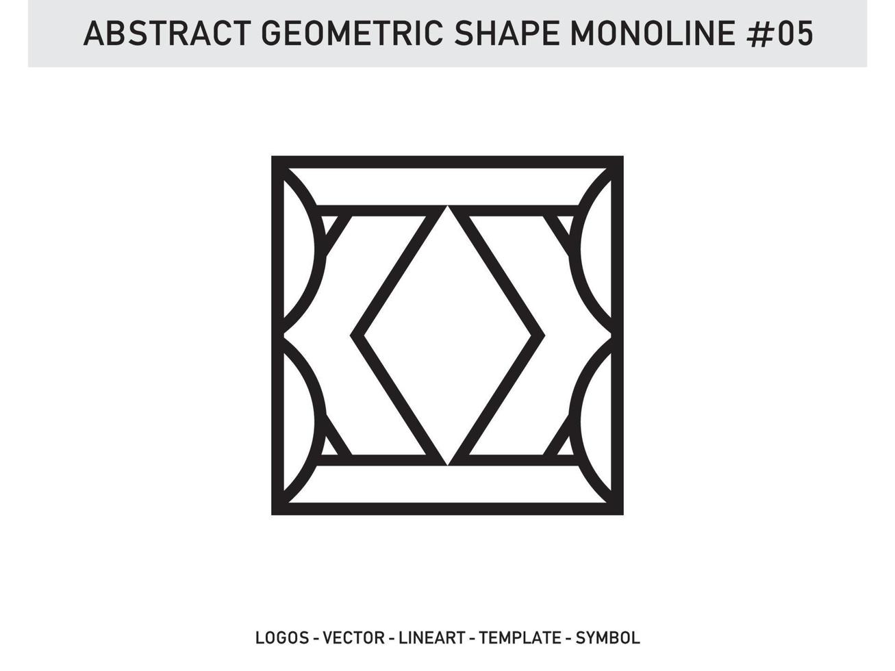 diseño de azulejo de forma abstracta geométrica monoline vector