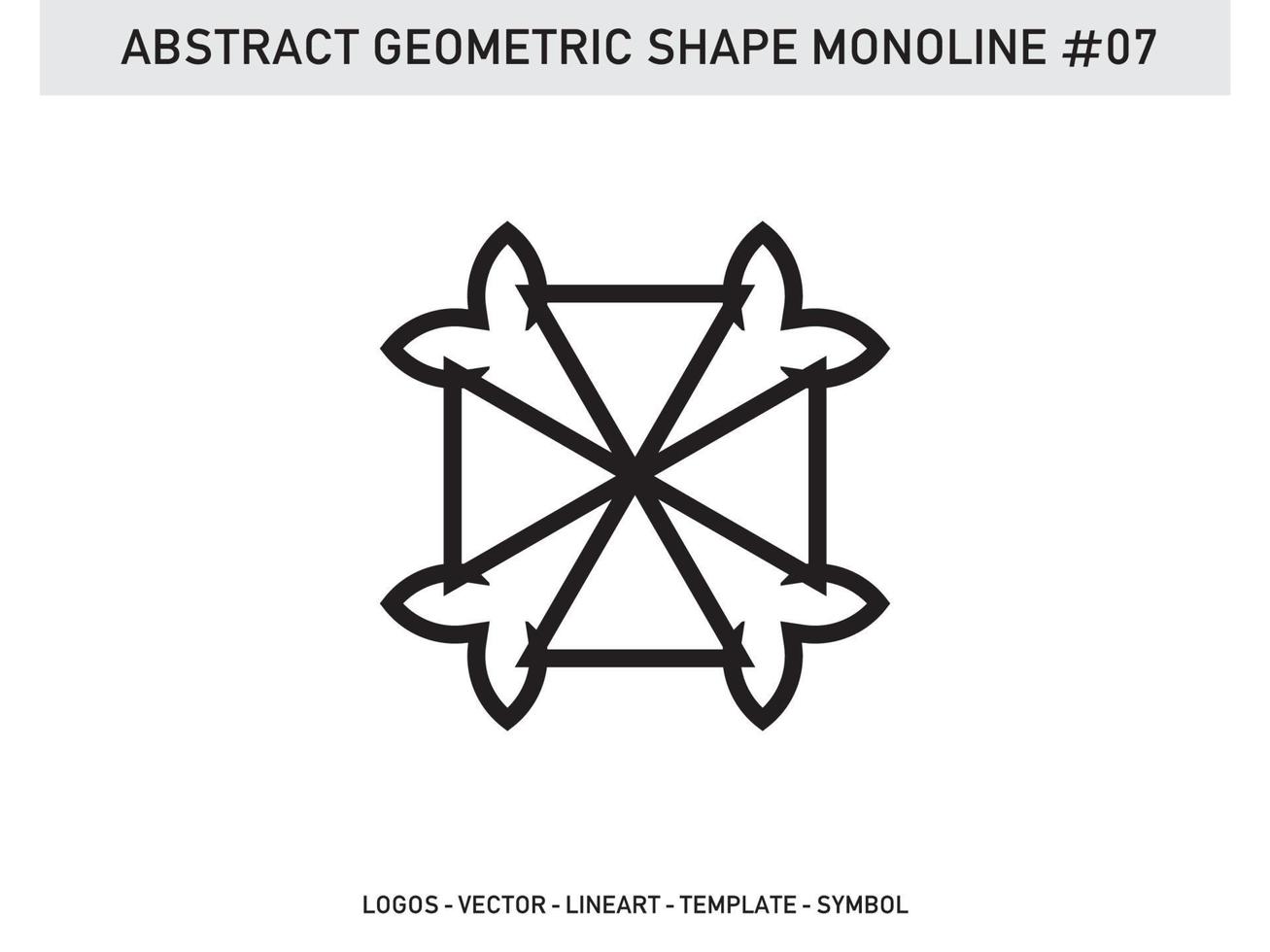 vector decorativo abstracto de diseño de azulejo de forma monolínea geométrica gratis