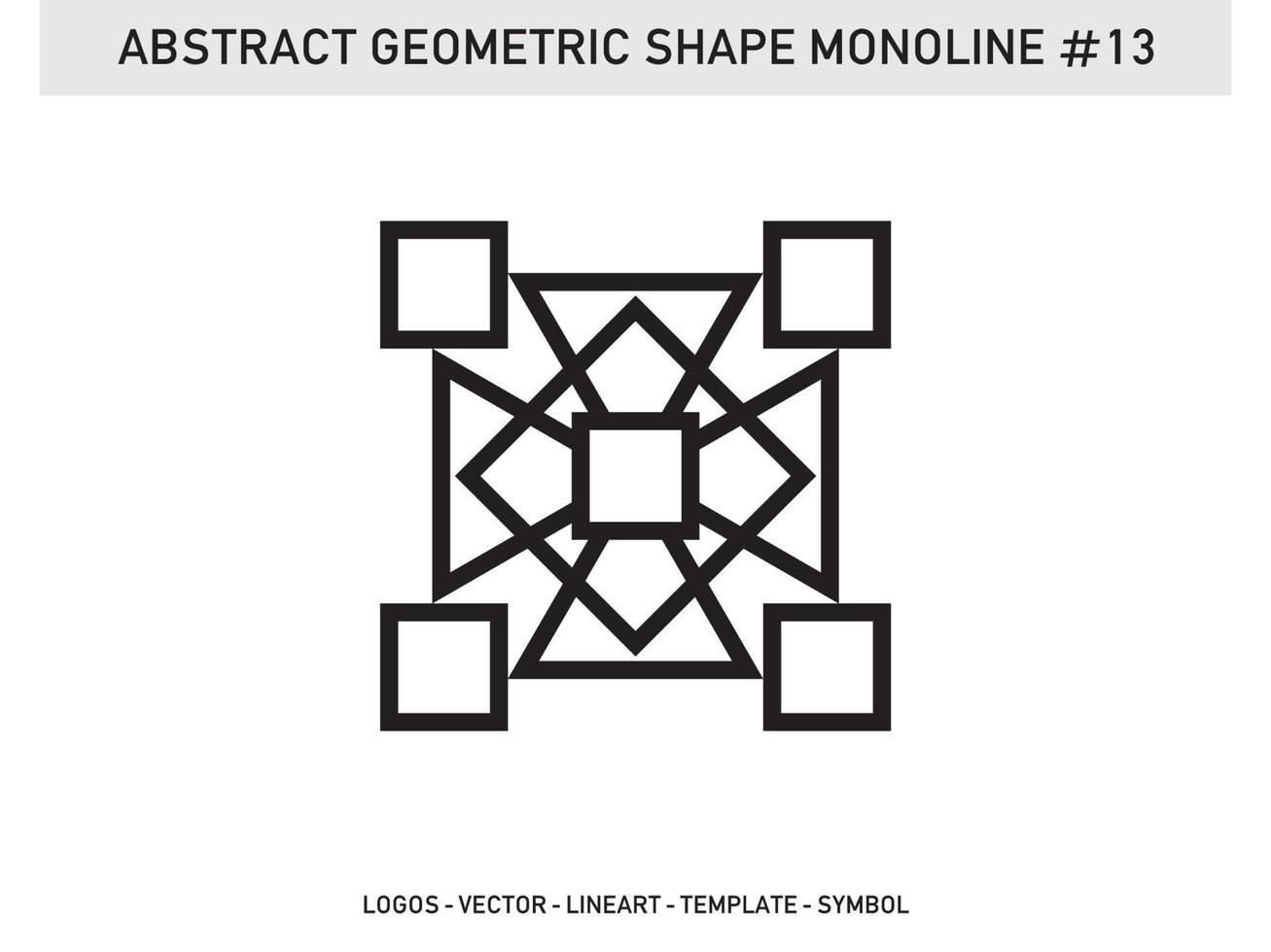 Monoline Lineart Geometric Abstract Shape Pattern Seamless Free vector