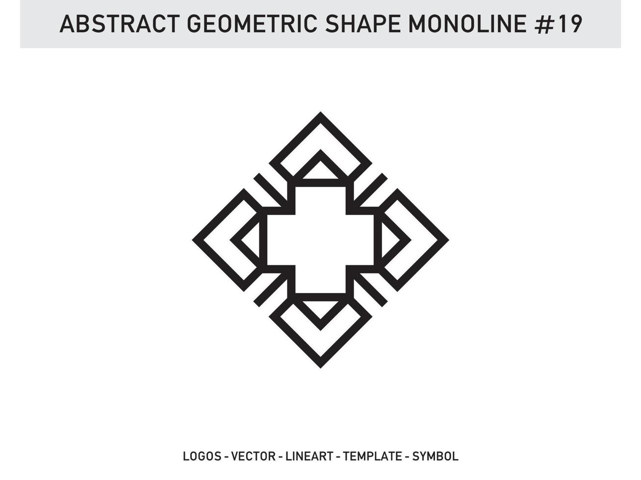 Geometric Monoline Shape Lineart Tile Design Abstract Pattern Free vector