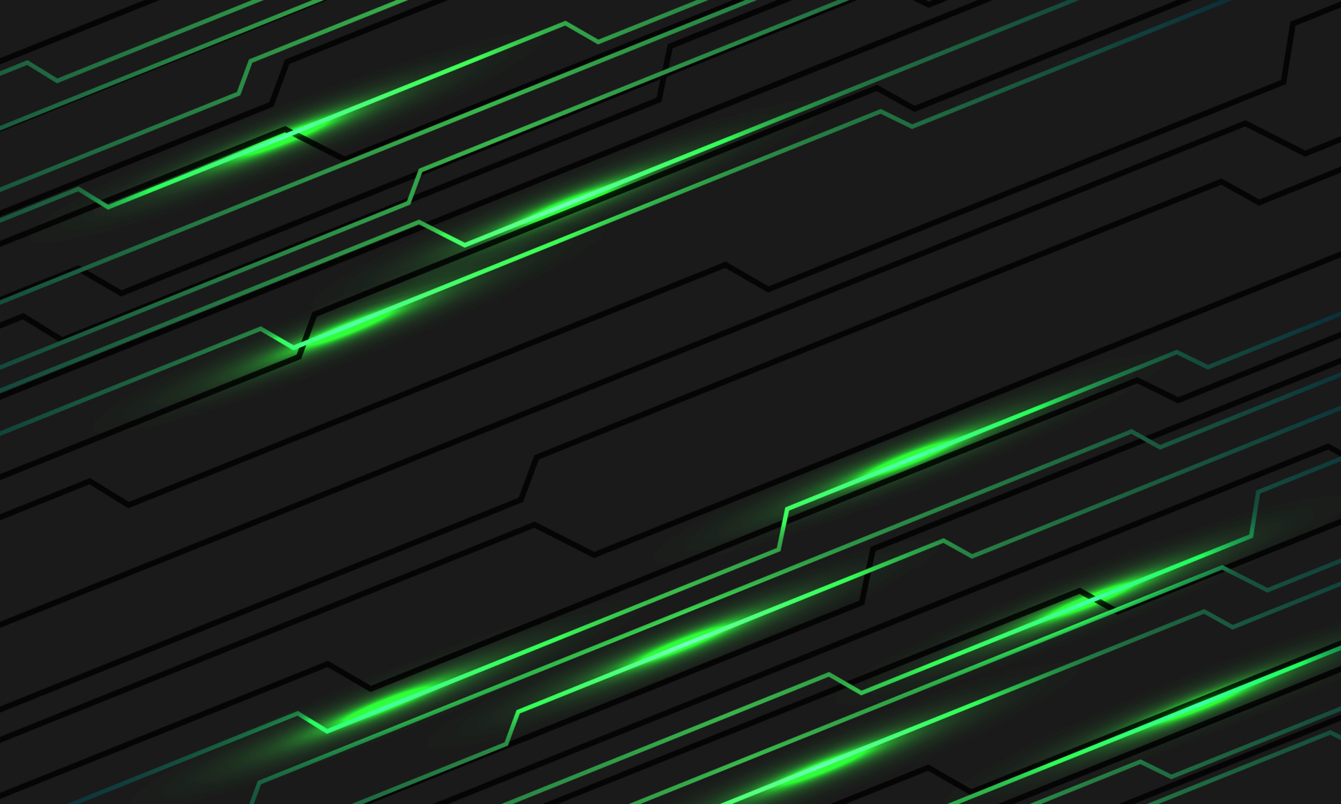 Abstract green circuit line technology dynamic on grey design modern