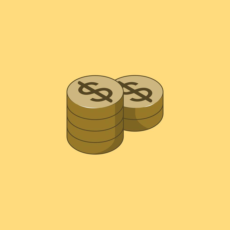 Coin cartoon style icon illustration vector