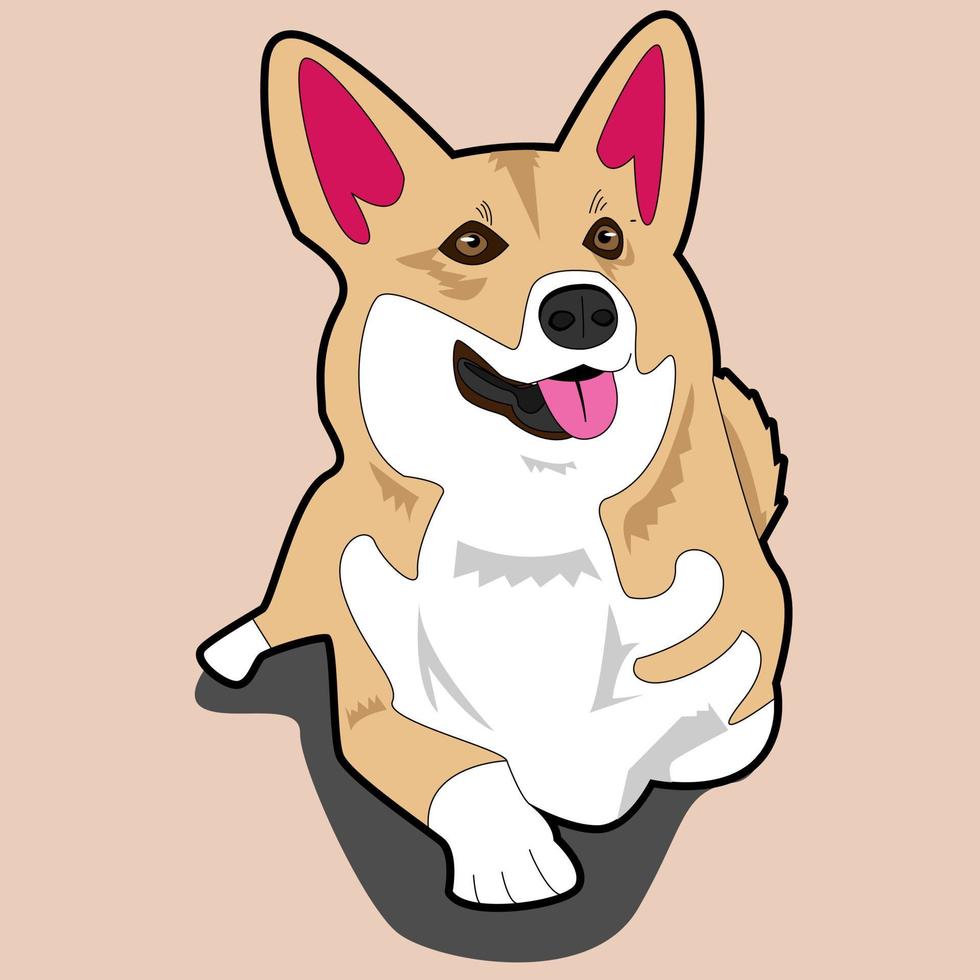 a cute dog is relaxing. cute pet cartoon dog design. vector