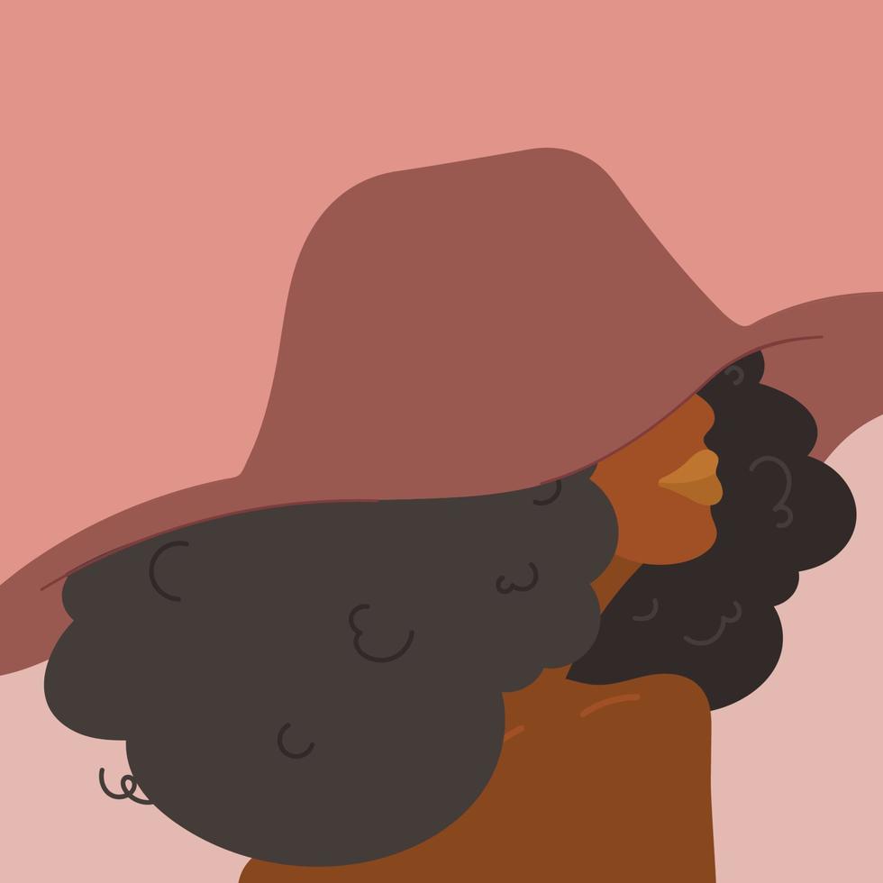 retrato de mujer abstracta. chica afroamericana de piel negra. mujer afro, mujer africana americana, mujer de color, cabello rizado, niñas africanas, hermosa mujer negra, oscuro, áfrica, cara de niña, cabello rizado vector