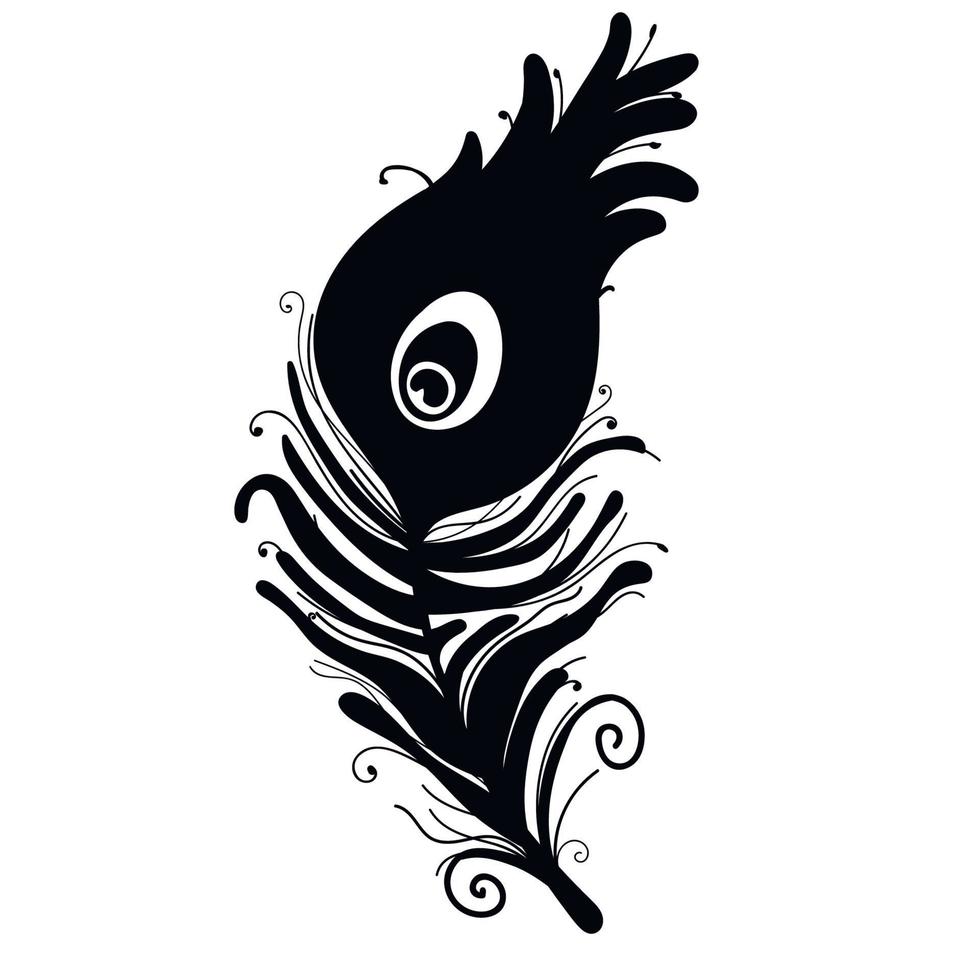 peacock feather. peacock plume. vector illustration