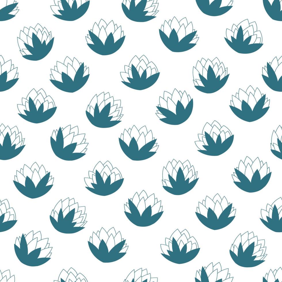 Seamless pattern with lotus flowers. clover seamless pattern. Simple botanic backround vector