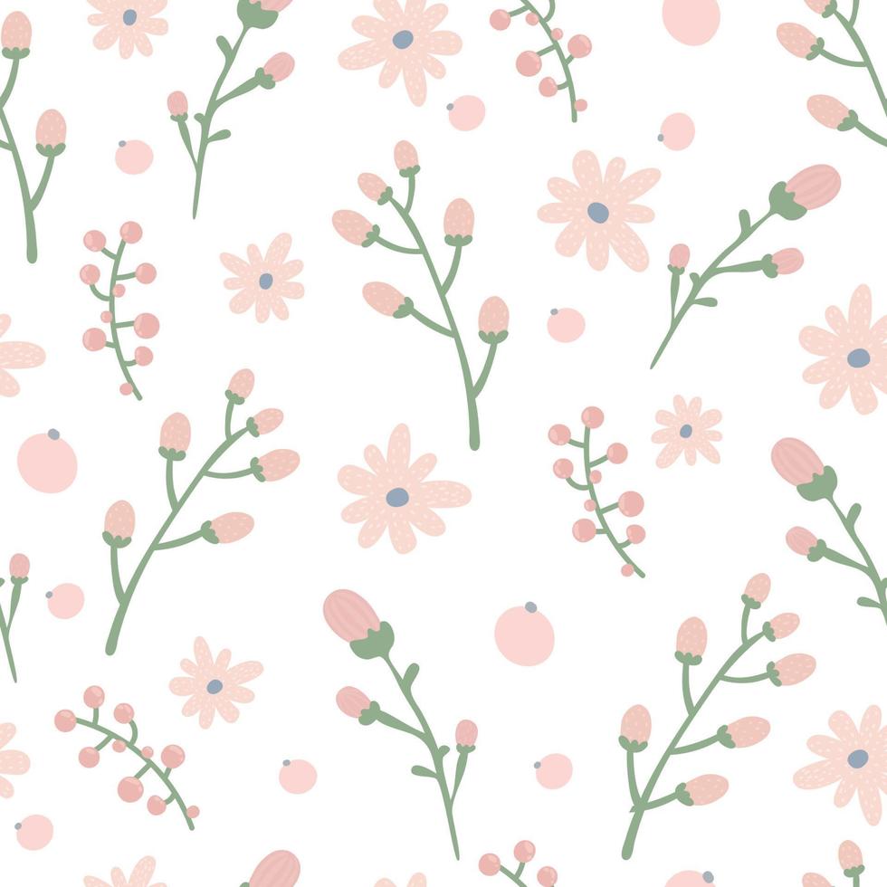 Floral pattern. Pretty flowers on white background. Printing with small pink flowers. Ditsy print. Cute elegant flower  template for fashionable printers vector