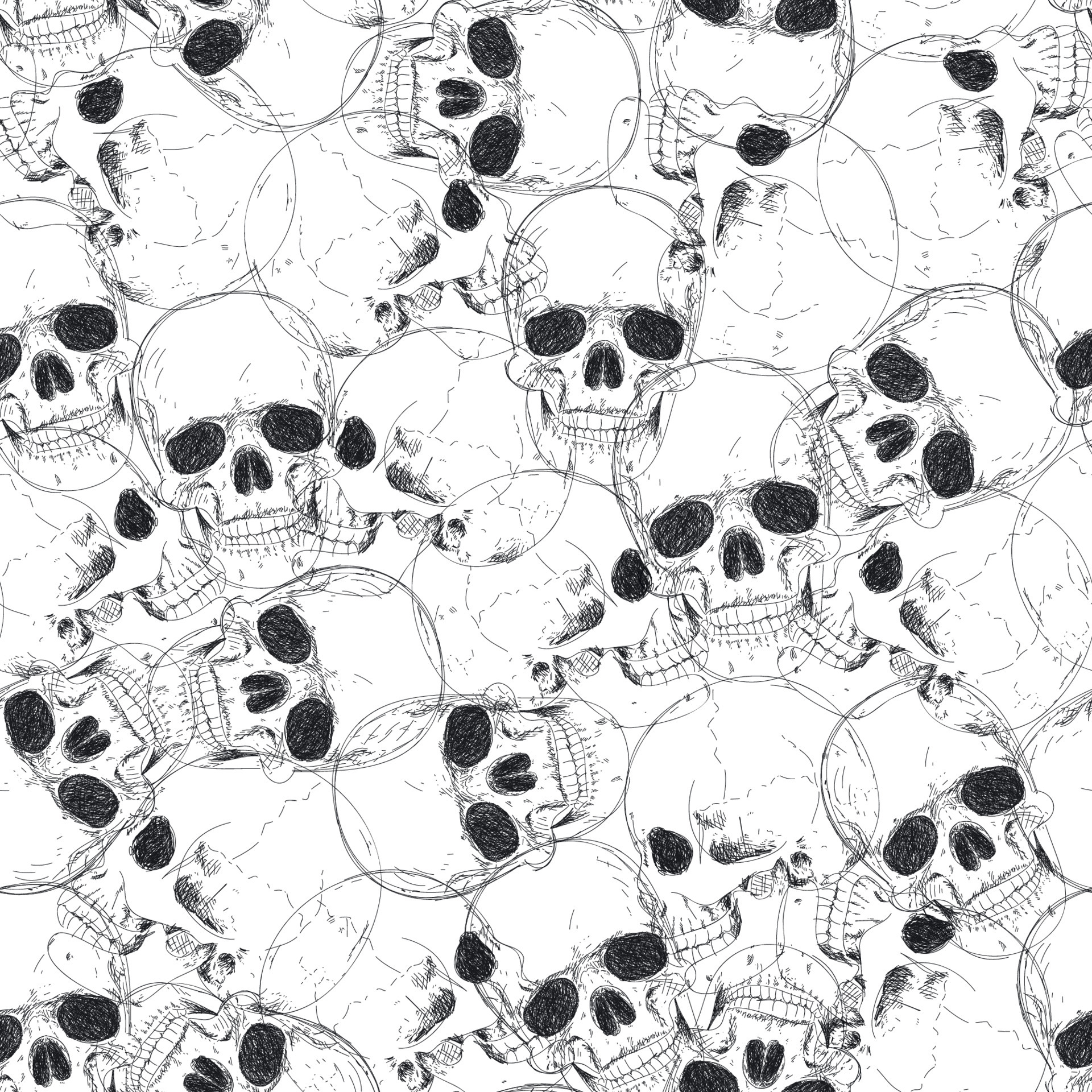 Skull seamless pattern Halloween wallpaper Human skeleton hand drawing  background 5619033 Vector Art at Vecteezy