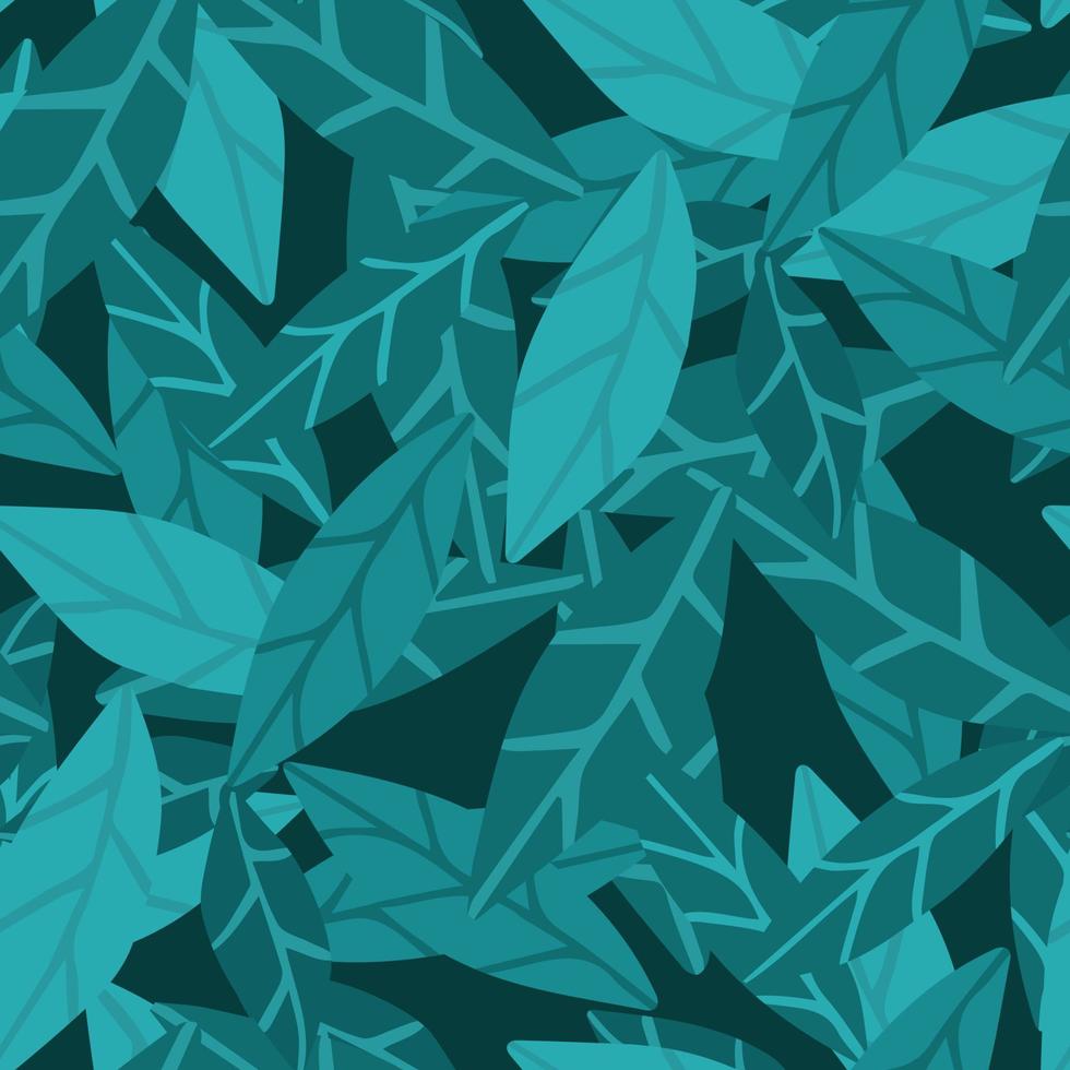 Abstact exotic green leaves wallpaper. Hand draw tropical vector