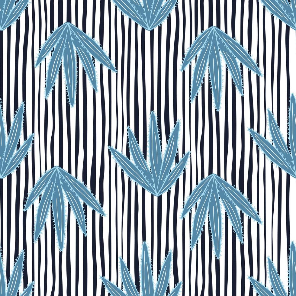 Cactus seamless pattern in doodle style. Geometric botanical exotic background. vector