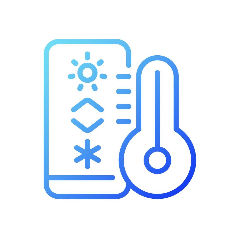 Temperature regulation gradient linear vector icon. Thermostat for climate control. Internet of Things. Thin line color symbol. Modern style pictogram. Vector isolated outline drawing