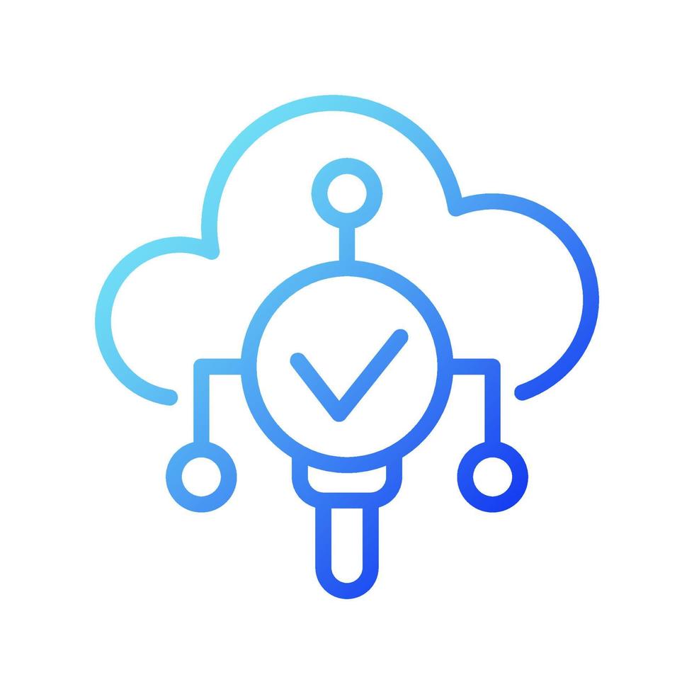 Weather monitoring gradient linear vector icon. Cloud storage technology. Internet of Things. Smart gadget. Thin line color symbol. Modern style pictogram. Vector isolated outline drawing