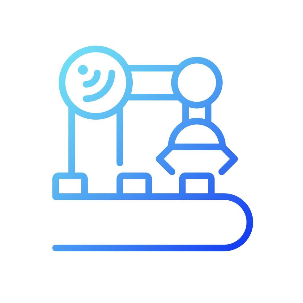 Industry equipment control gradient linear vector icon. Remote machinery operating. Internet of Things. Thin line color symbol. Modern style pictogram. Vector isolated outline drawing