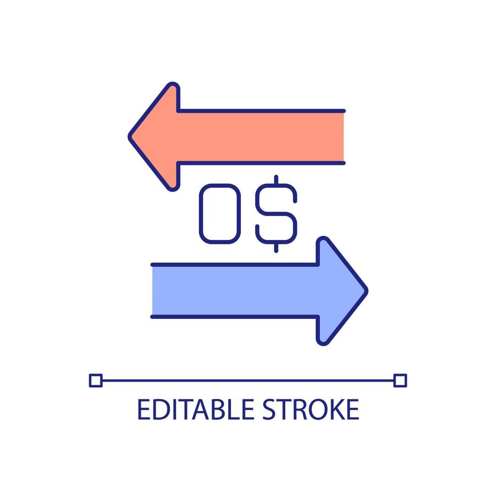 Zero based budgeting RGB color icon. Financial management. Planning approach. Expenditure and income. Isolated vector illustration. Simple filled line drawing. Editable stroke. Arial font used