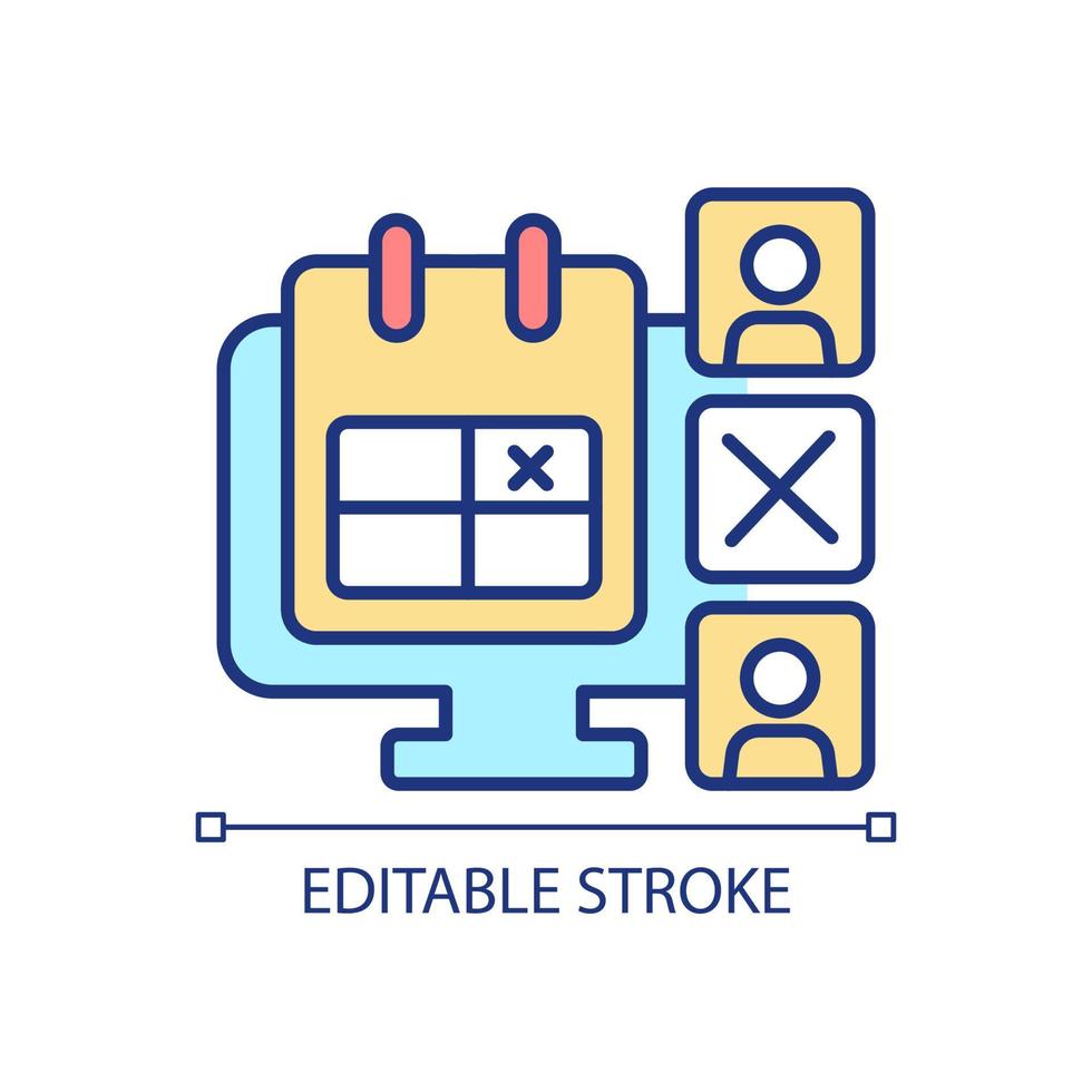 Digital task management RGB color icon. Organizing project deadlines. Track schedule. Team collaboration. Isolated vector illustration. Simple filled line drawing. Editable stroke. Arial font used
