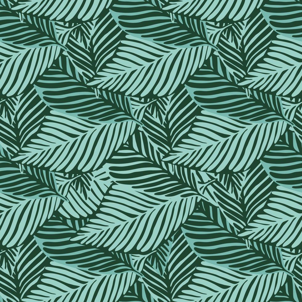 Abstract dark green jungle print. Exotic plant. Tropical pattern, vector