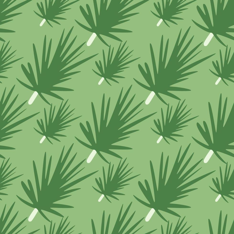 Evergreen ornament seamless pattern with pine branches shapes. Stylized floral backdrop in christmas style. vector
