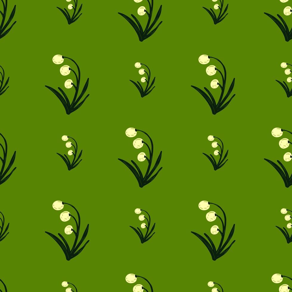 Light yellow forest berries seamless pattern. Botanic artwork in green olive palette. Nature simple print. vector