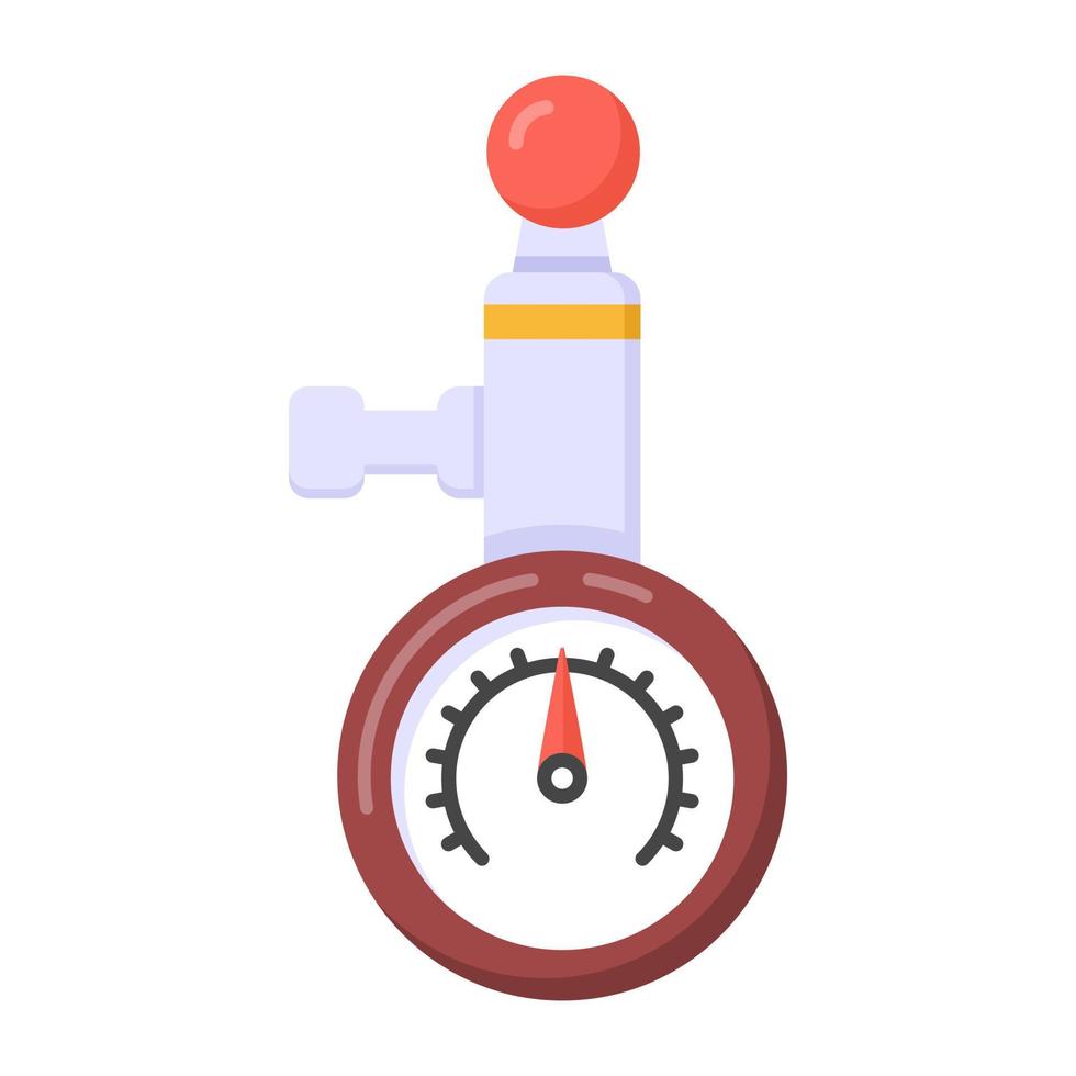 Odometer flat style editable icon, car speedometer vector