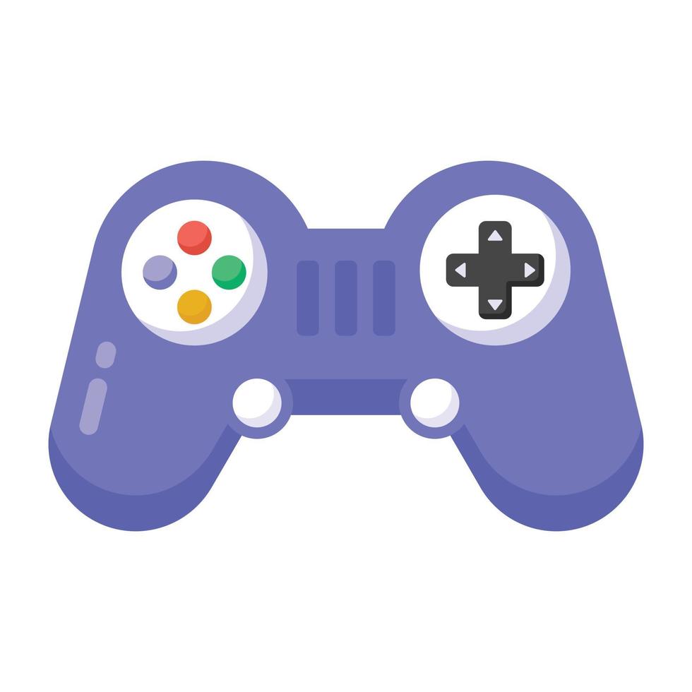 Flat video game controller equipment, gamepad vector design