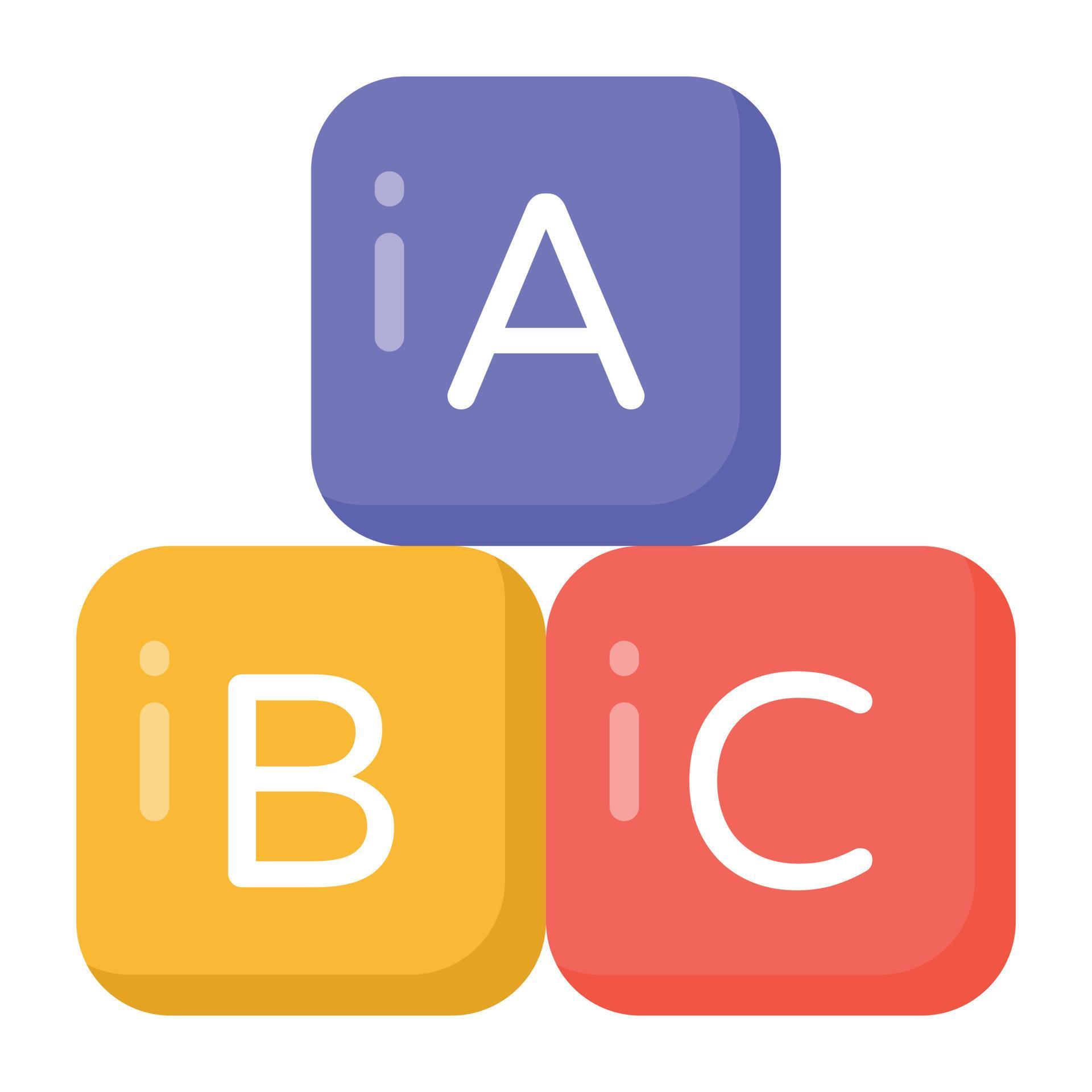 Alphabetic blocks, kindergarten education vector in flat design ...