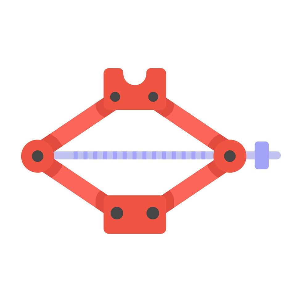 Car equipment flat style icon of car jack, editable vector
