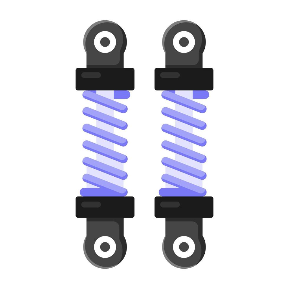Shock absorber flat style editable vector, suspension tool vector