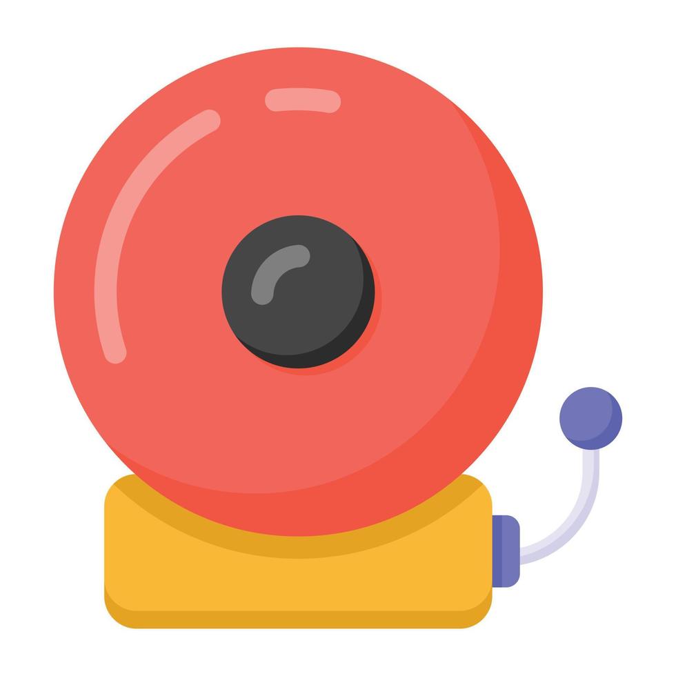 A notification bell, flat vector of school bell