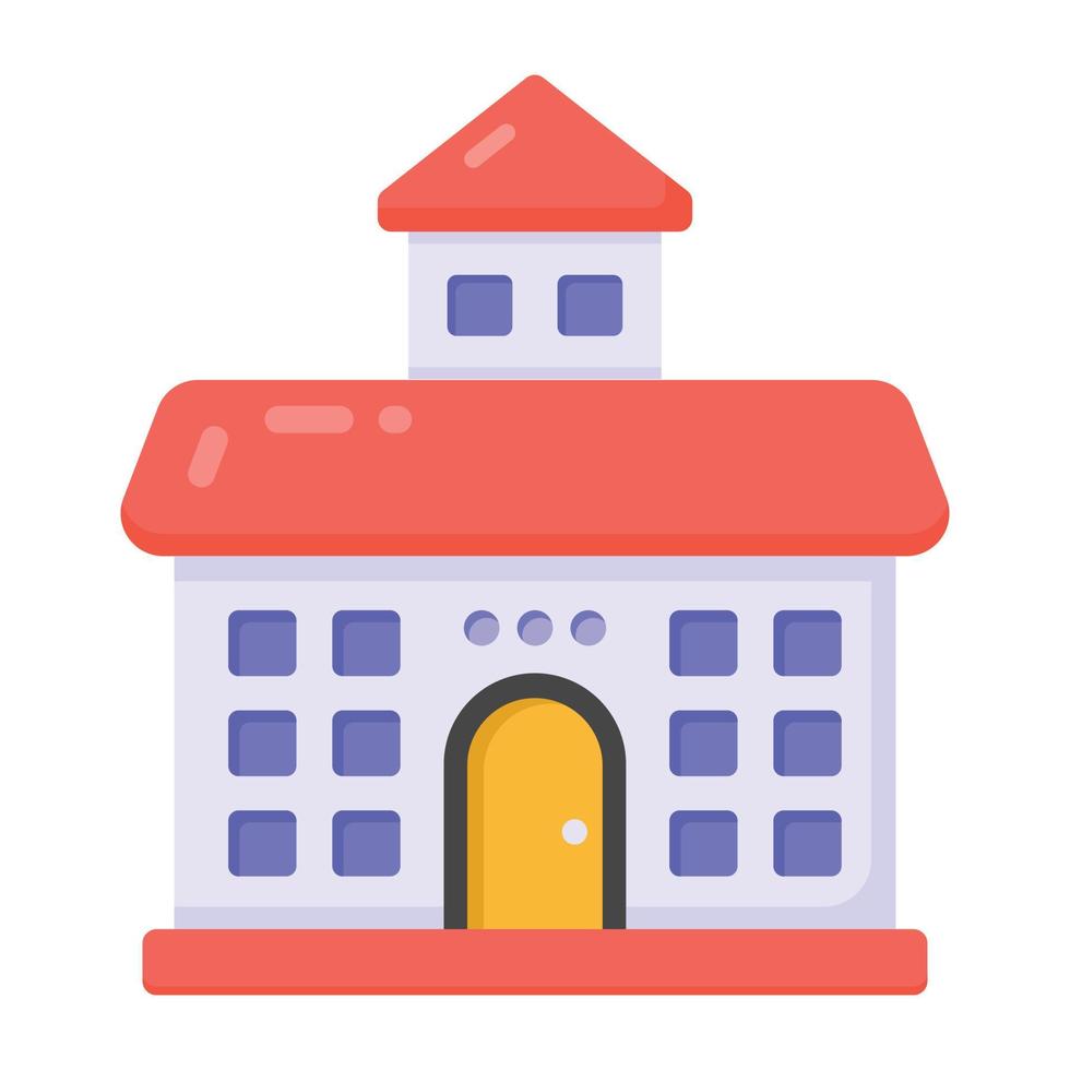 Trendy icon of school building, learning institute vector