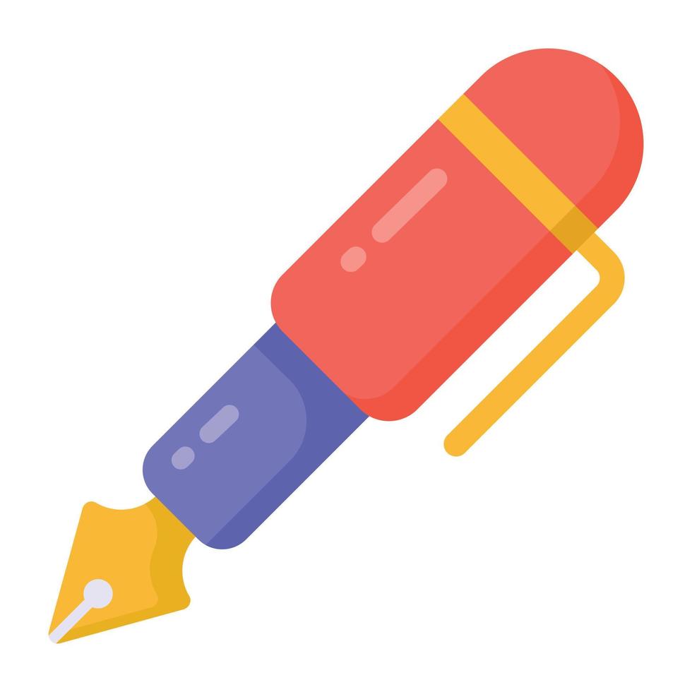 Flat design of pen icon, editable vector