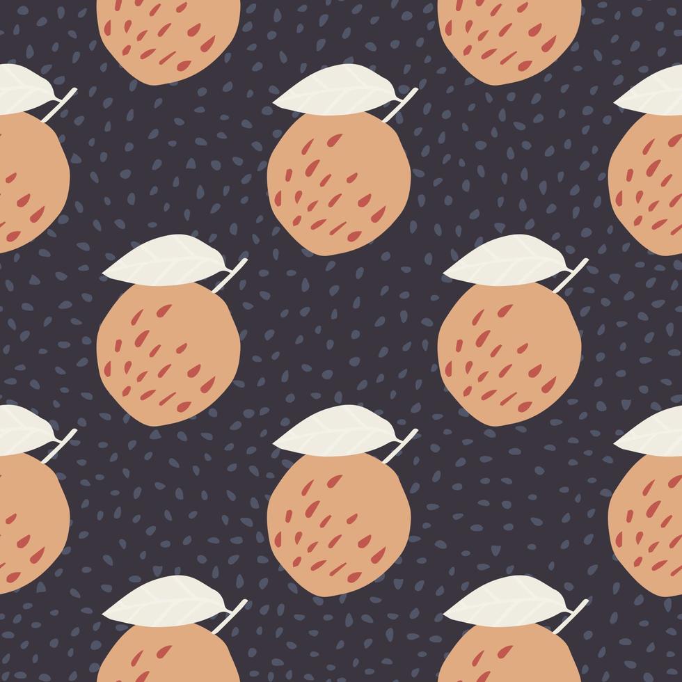 Trendy apples seamless pattern in doodle style . Botanical print. vector