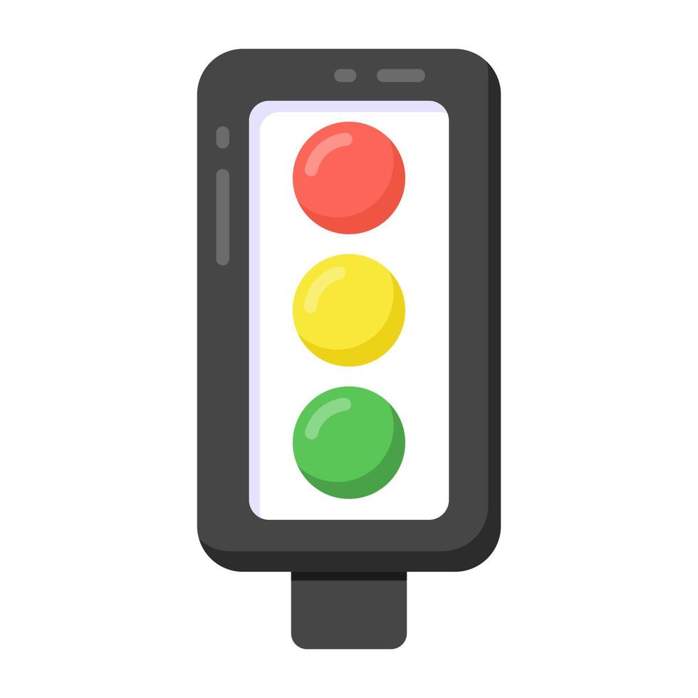 Traffic signals flat editable icon, stoplight vector