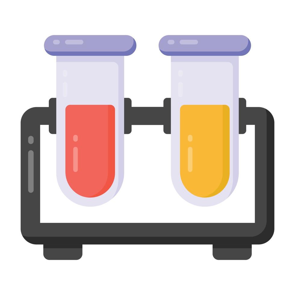 tubos de ensayo con líquido que muestra el concepto de icono de experimento vector