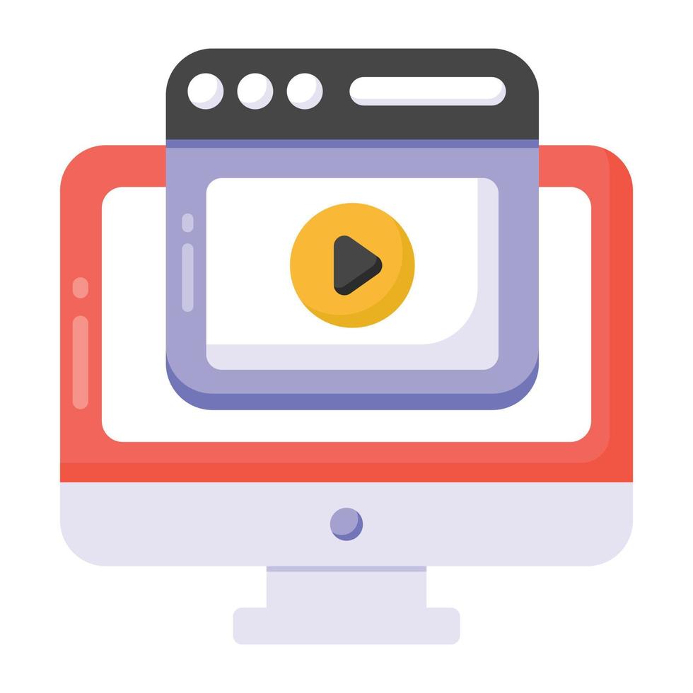 Video website icon in editable style vector