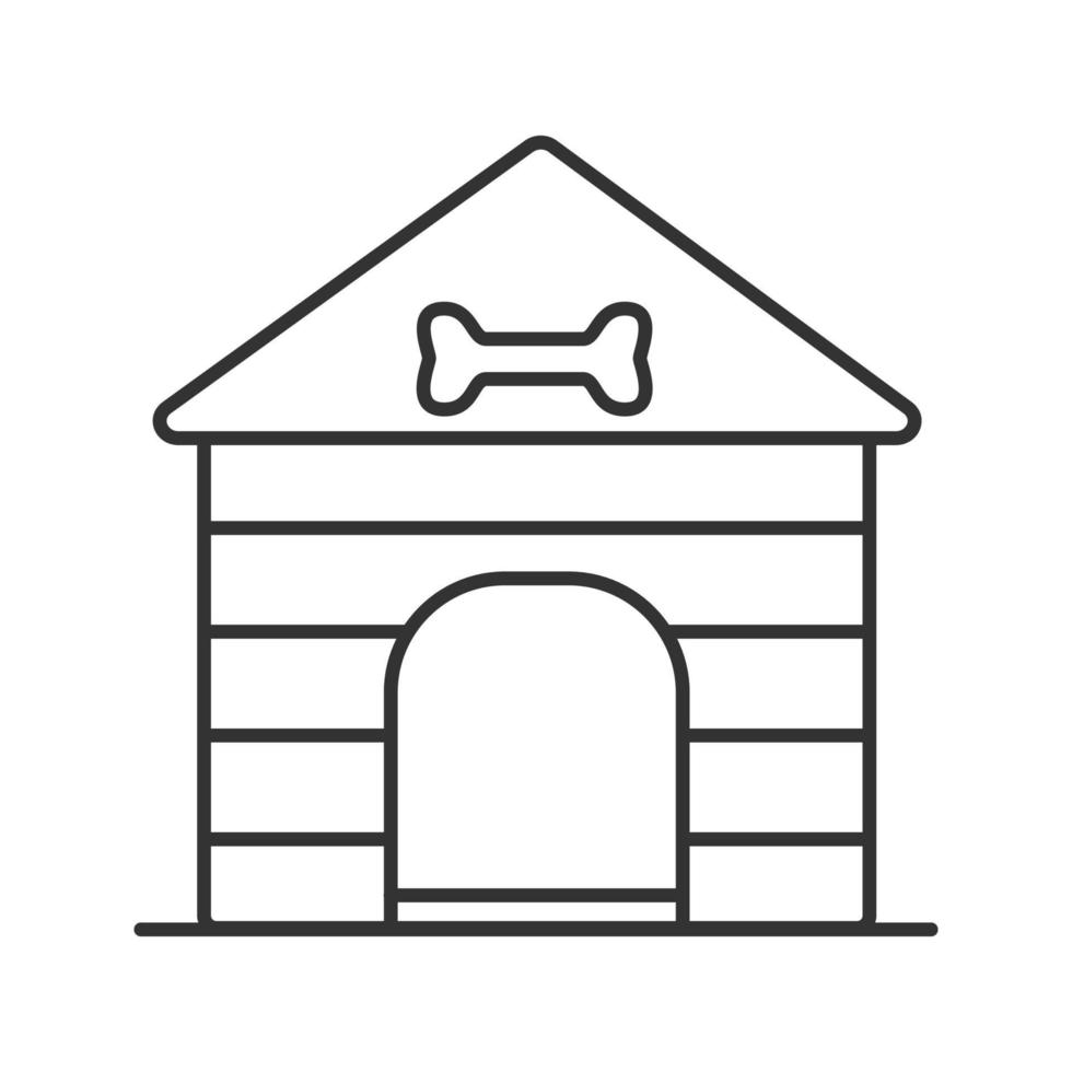 Dog's house linear icon. Thin line illustration. Kennel. Contour symbol. Vector isolated outline drawing