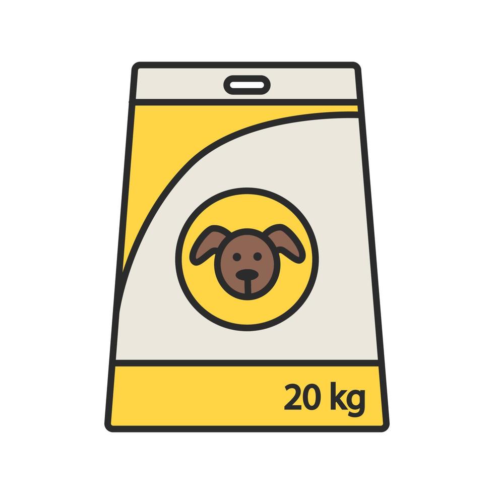 Dog's food color icon. Pets nutrition. Isolated vector illustration