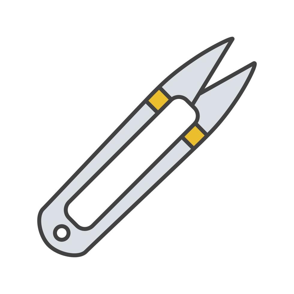 Sewing clippers color icon. Thread cutter. Isolated vector illustration