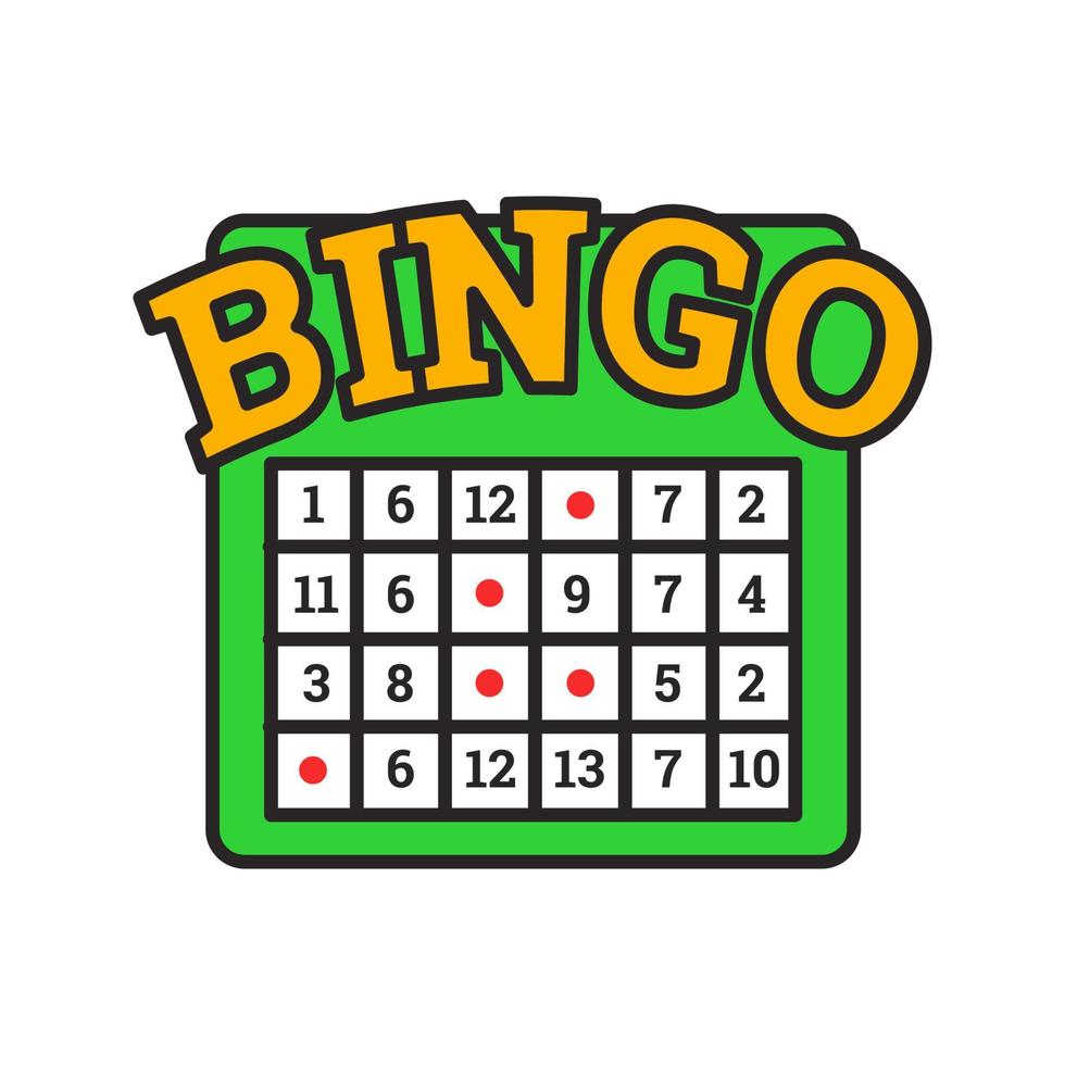 Bingo game color icon. Lottery. Casino. Isolated vector illustration