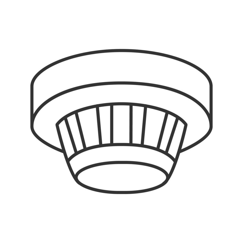 Smoke detector linear icon. Fire alarm system. Thin line illustration. Contour symbol. Vector isolated outline drawing