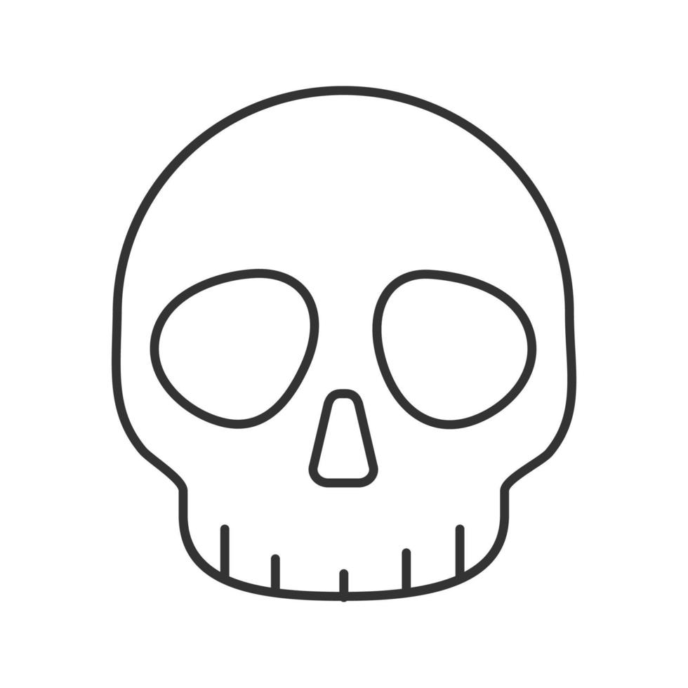 Skull linear icon. Thin line illustration. Poison contour symbol. Vector isolated outline drawing