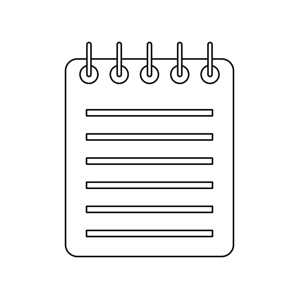 Outline spiral notebook icon. Diary for business. School notebook. vector