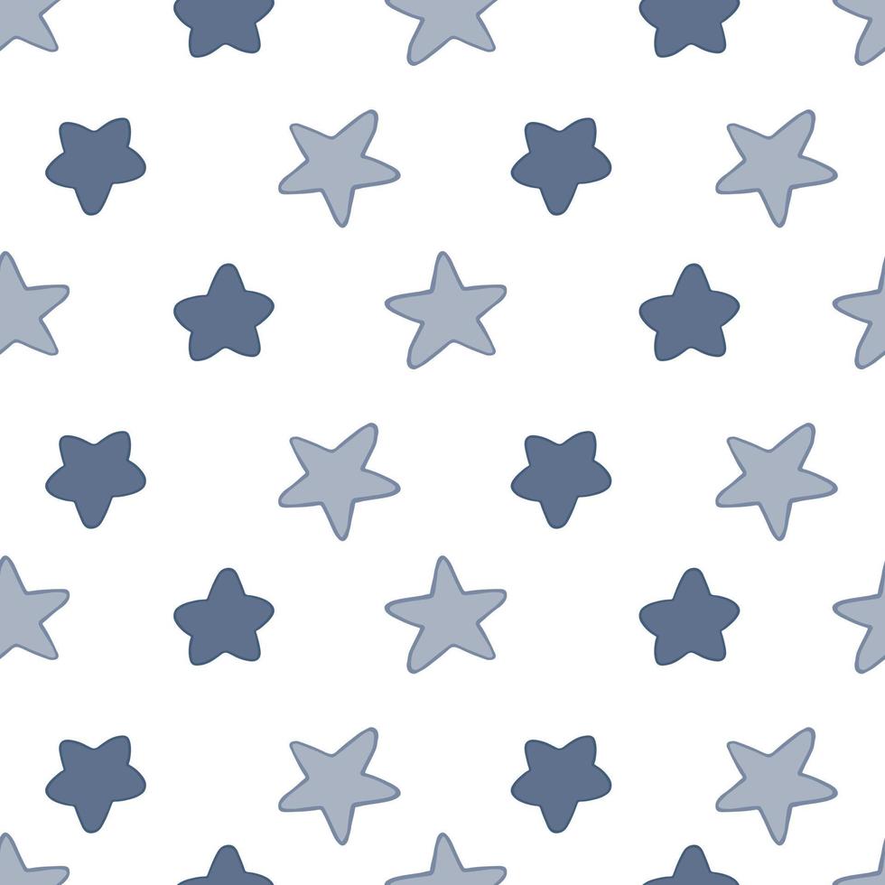 Geometric stars seamless pattern on white background. Abstract star shapes elements wallpaper. vector