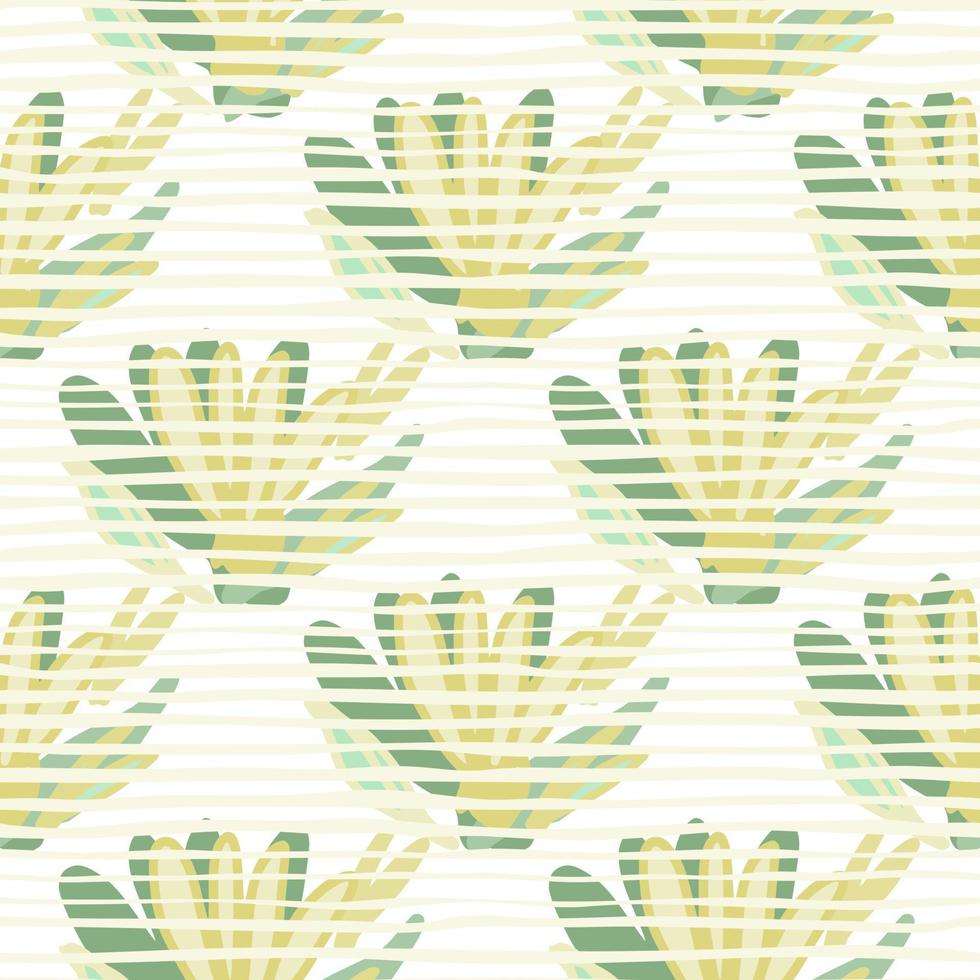Abstract brush ink floral endless wallpaper. Scribble flower seamless pattern on stripes background. vector