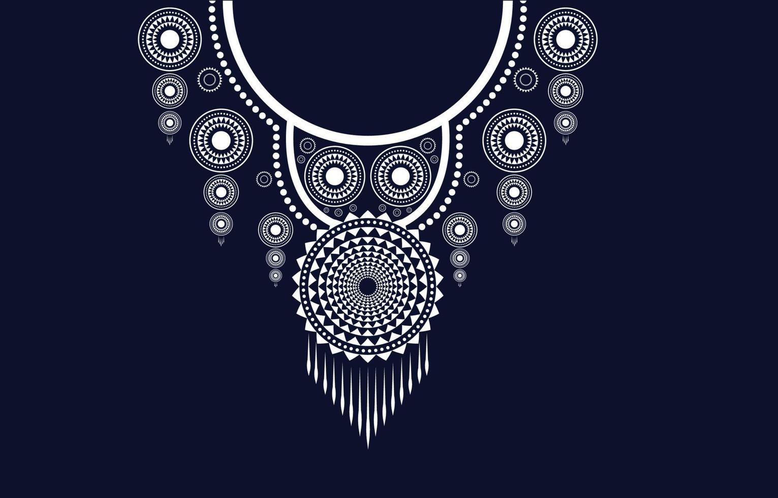 Ethnic Neck Embroidery Geometric shapes ethnic patterns neck embroidery designs for backgrounds or wallpaper and clothing for fashion vector