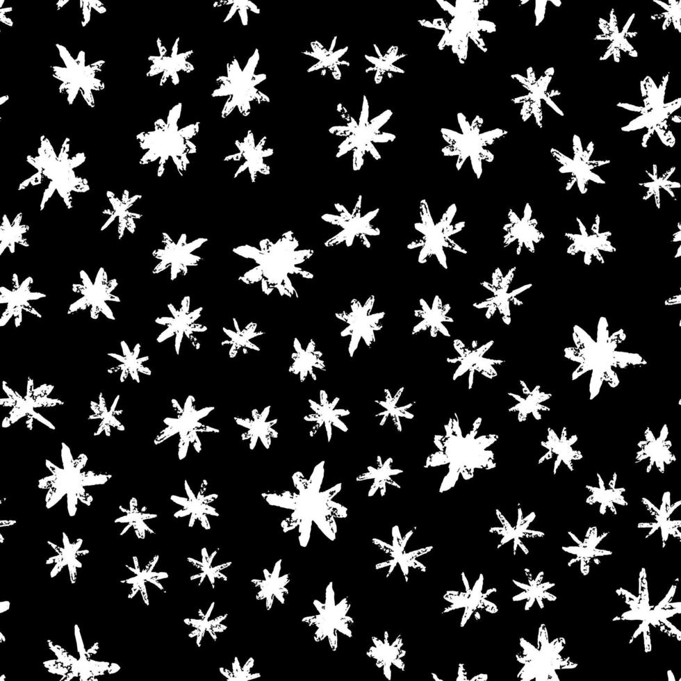 Grunge stars seamless pattern. White ink stains star wallpaper vector