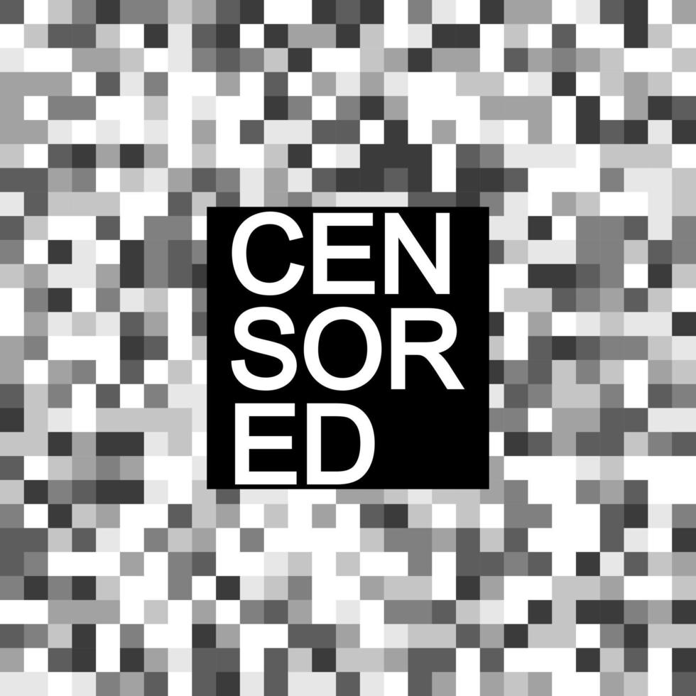 Monochrome nude skin censored banner. Bar with black censor text. Blur effect wallpaper. vector