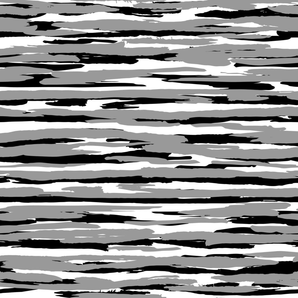 Artistic brush stripes seamless pattern. Hand drawn black and gray ink stripe vector