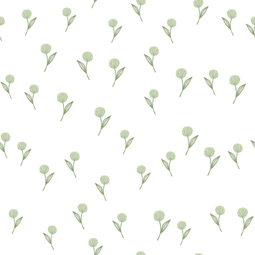 Hand drawn random dandelion seamless pattern on white background. vector