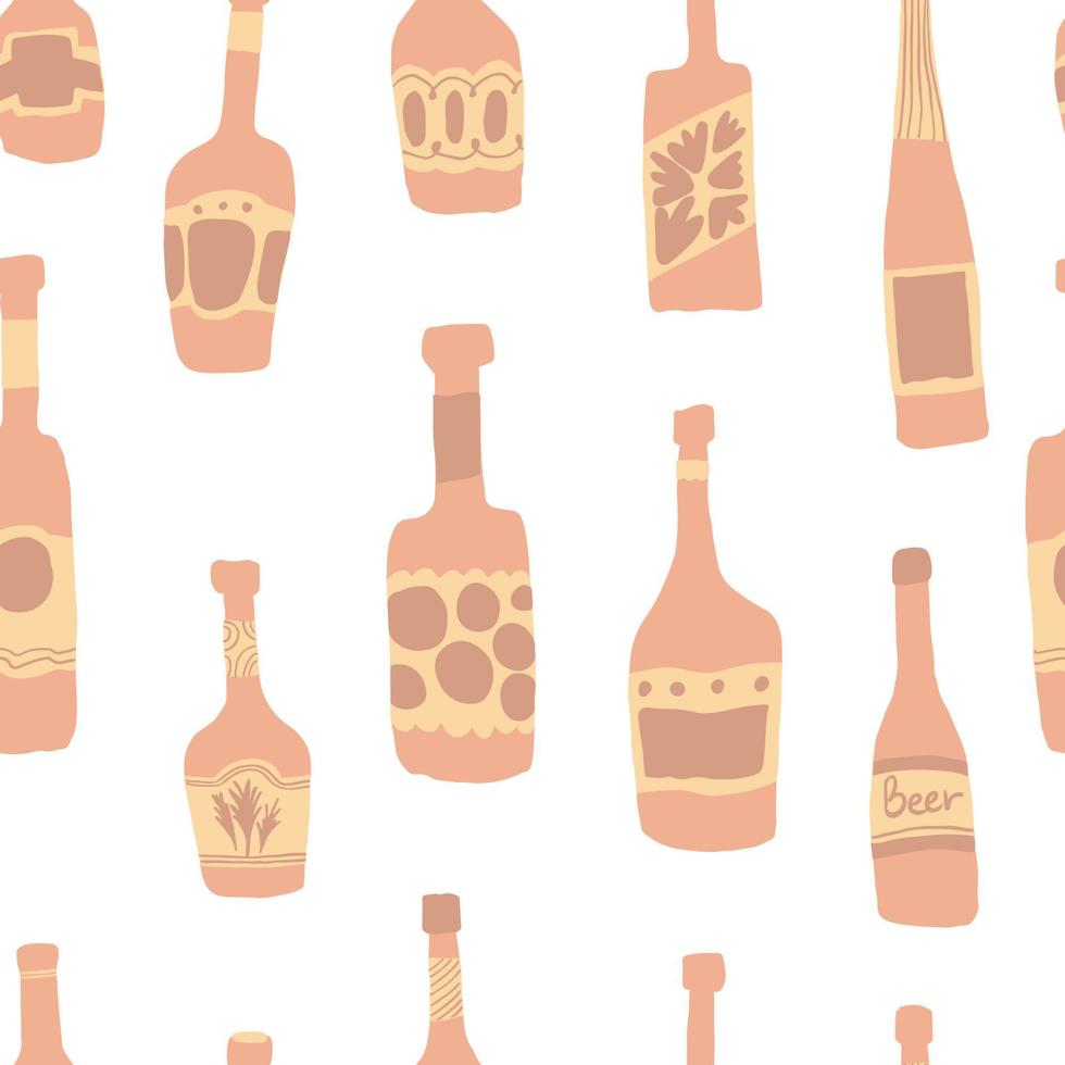 Seamless pattern background with bar bottles illustration vector