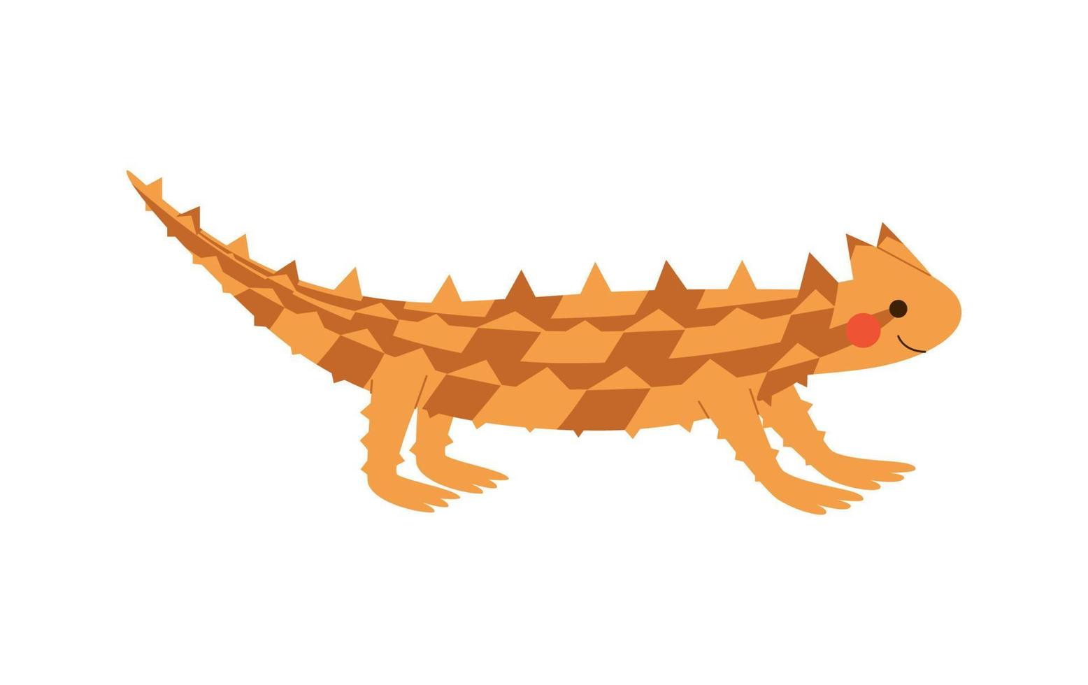 Cute Australian Moloch lizard drawn in cartoon style. Vector illustration